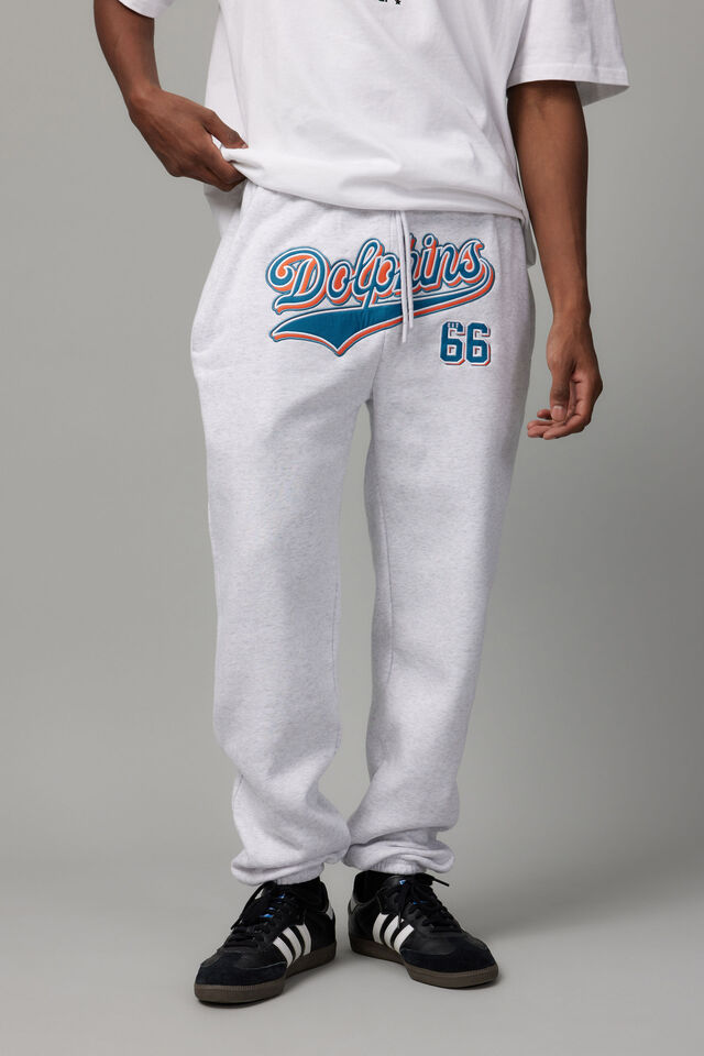 Nfl Relaxed Trackpant, LCN NFL SILVER MARLE/DOLPHINS FRONT SCRIPT