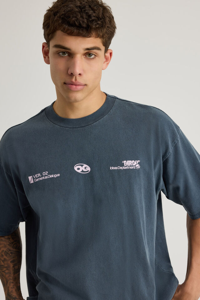 Open Gallery Box Fit Tshirt, OG WASHED SEAL/CIRCULAR OG