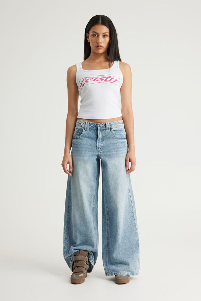 Mega Baggy Jean, CHARISMA BLUE/SKULL ANGEL WINGS