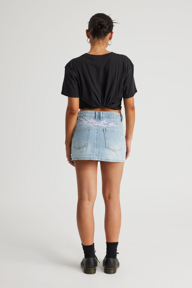 Everyday Denim Skirt, OCEAN BLUE_BUTTERFLY