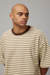 Box Fit Textured T Shirt, BEIGE STRIPE - alternate image 4
