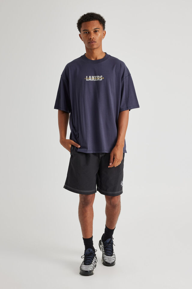 Box Fit Nba T Shirt, LCN NBA ARCTIC BLUE/LAKERS Y2K