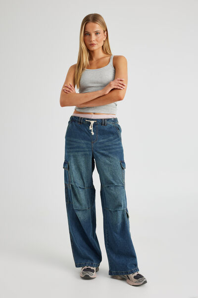 Sasha Utility Denim Pant, DIRTY INDIGO