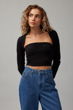 Hannah Bandeau And Shrug Set, BLACK - alternate image 1