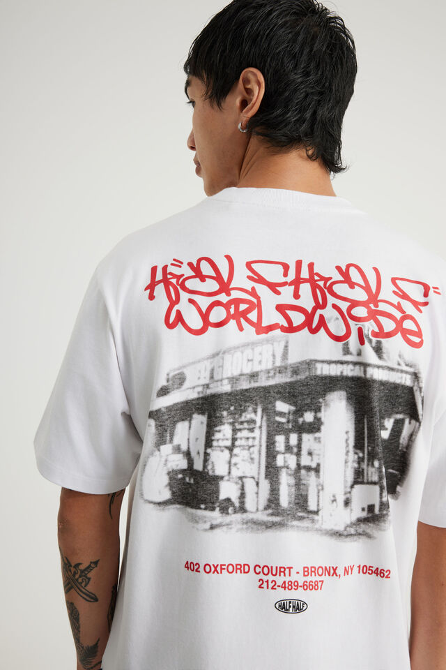 Half Half Heavyweight Core Fit Tshirt, HH WHITE/BODEGA