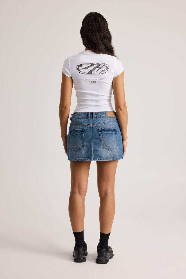 Everyday Denim Skirt, BRIGHT BLUE