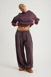 Balloon Pleated Trackpant, WASHED FROZEN BERRY - example image 1