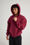 Authentics Boxy Zip Thru Hoodie, REDCURRENT - alternate image 4
