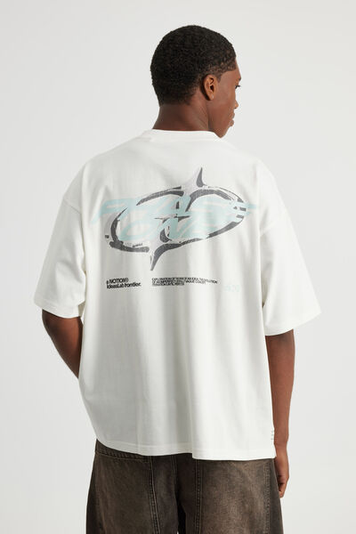 Notion Heavy Weight Box Fit Graphic Tshirt, NTN VINTAGE WHITE/PHASE ONE