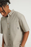 Half Half Short Sleeve Shirt, HH BEIGE BLK CHECK - example image 2