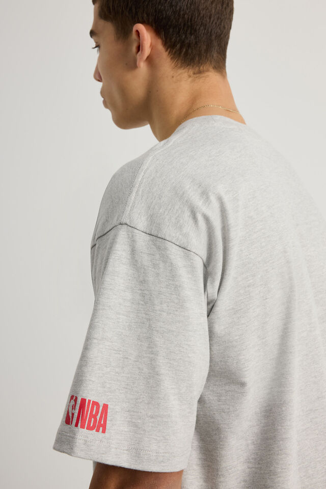 Box Fit Nba T Shirt, LCN NBA GREY MARLE/CHICAGO BULLS WORLDWIDE