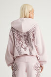 Notion Boxy Zip Through Hoodie, NTN PINK DUST/GOTHIC SCRIPT - example image 3