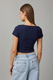 Estelle Short Sleeve Wrap Top, NAVY BLAZER - alternate image 3