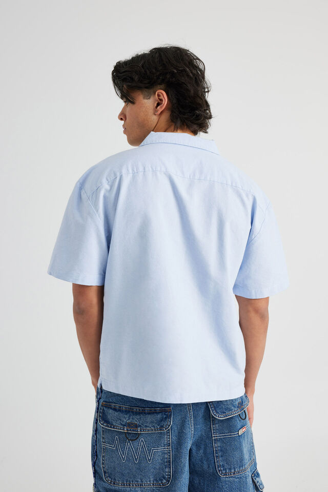 Boxy Cropped Short Sleeve Shirt, CAROLINA BLUE NO EMB