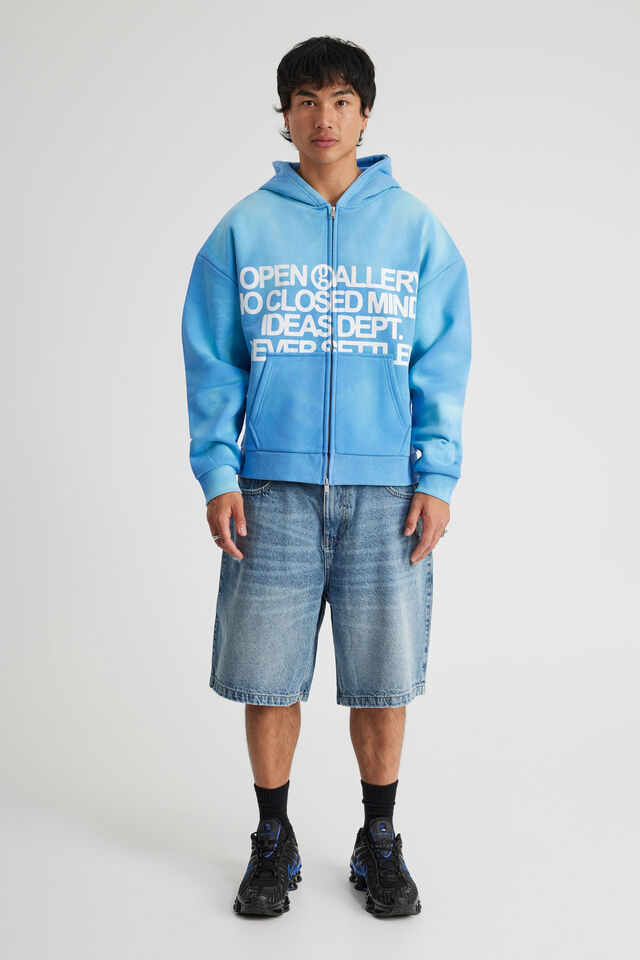 Open Gallery Heat Reactive Zip Thru Hoodie, OG MEDITERRANEAN BLUE/IMPRINT