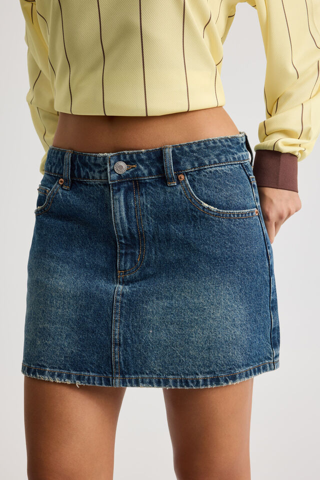The Everyday Denim Skirt, DIRTY INDIGO