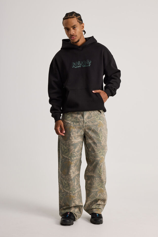 Half Half Hoodie, HH BLACK/HALF HALF HERITAGE