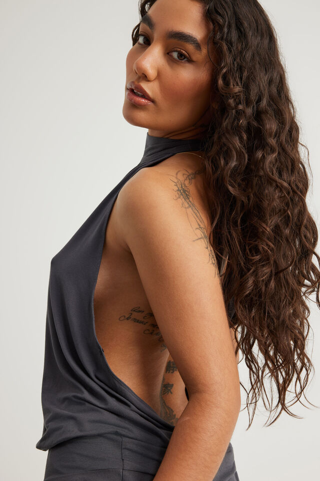 Longline Halter Top, SLATE