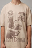Oversized Music Merch T Shirt, LCN BRA BEIGE/TUPAC GET AROUND - alternate image 4