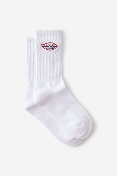 Unisex Rib Sock - Extra, HALF HALF WHT WORK & PLAY