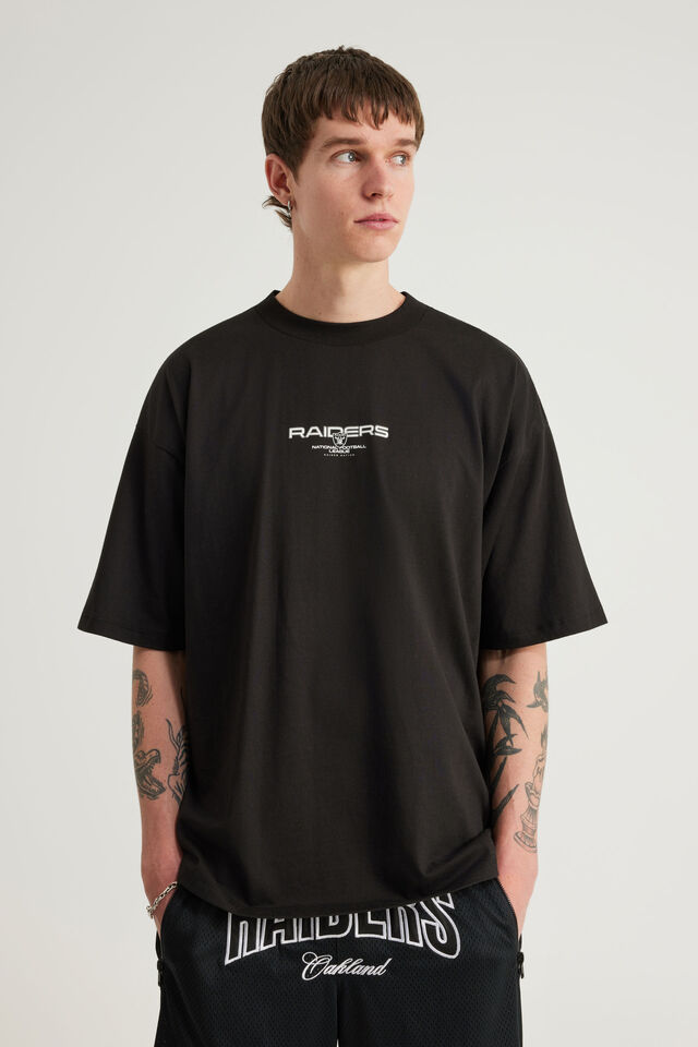 Box Fit Nfl Tshirt, LCN NFL BLACK/RAIDERS CURVE SUPERSCRIPT