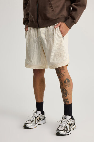 Nfl Basketball Short, LCN NFL VANILLA/RAIDERS CURVE CLASSIC