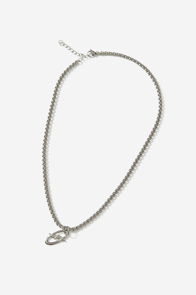 Notion Link Chain Pendant Necklace, SILVER