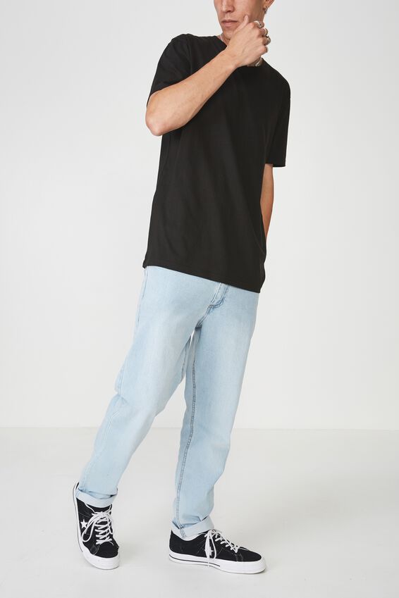Denim Straight Leg Stretch Jean, LIGHT BLUE