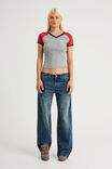 Fitted Graphic Tee, MARLE SCARLET/OG - example image 2