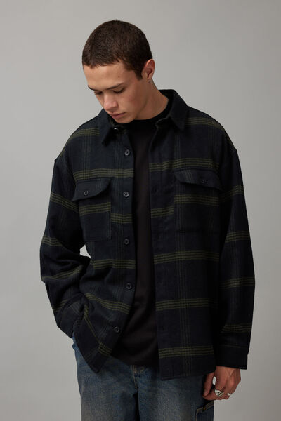 Street Flannel Shirt, BLACK KHAKI CHECK