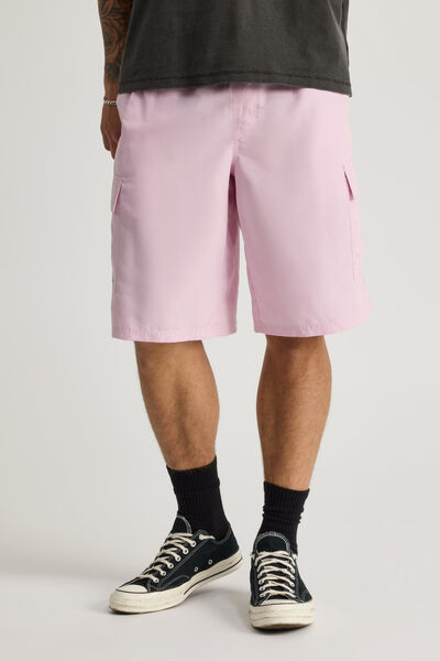 Half Half Cargo Boardshort, PINK ICE
