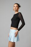 Sheer Long Sleeve Top, BLACK MESH - alternate image 5