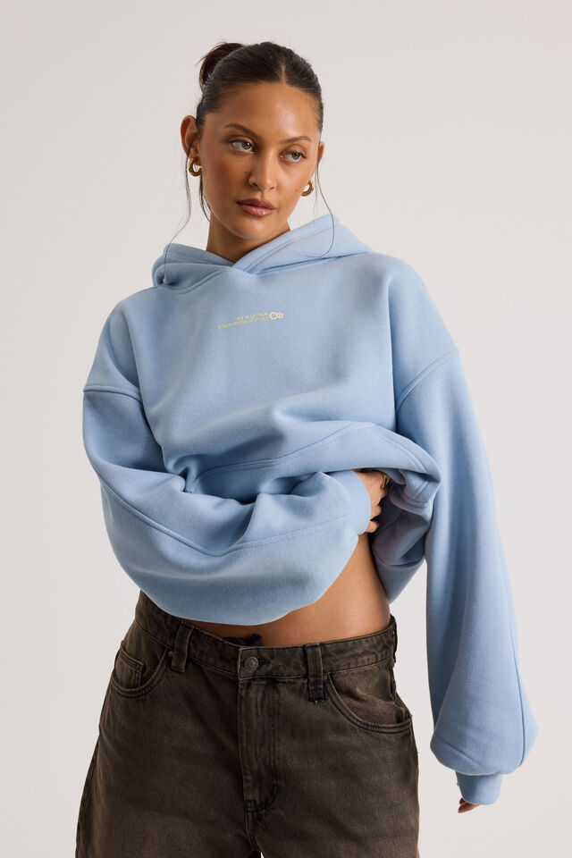 Open Gallery Boxy Hoodie, BLUE MIST/OG