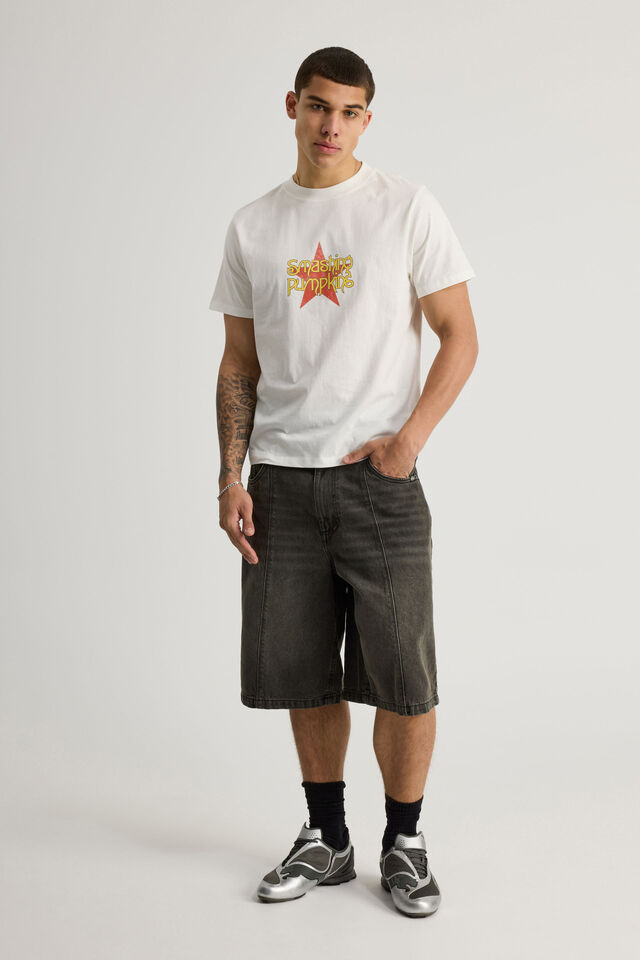 Slim Fit Music Merch Tshirt, LCN MT SMASHING PUMPKINS CLOUD/STAR