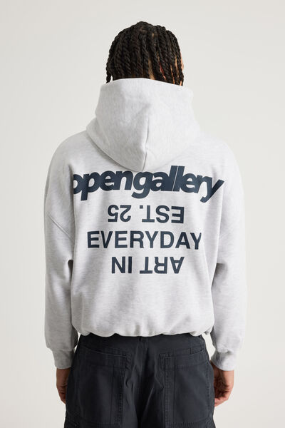 Open Gallery Hoodie, OG SILVER MARLE/REVERSE