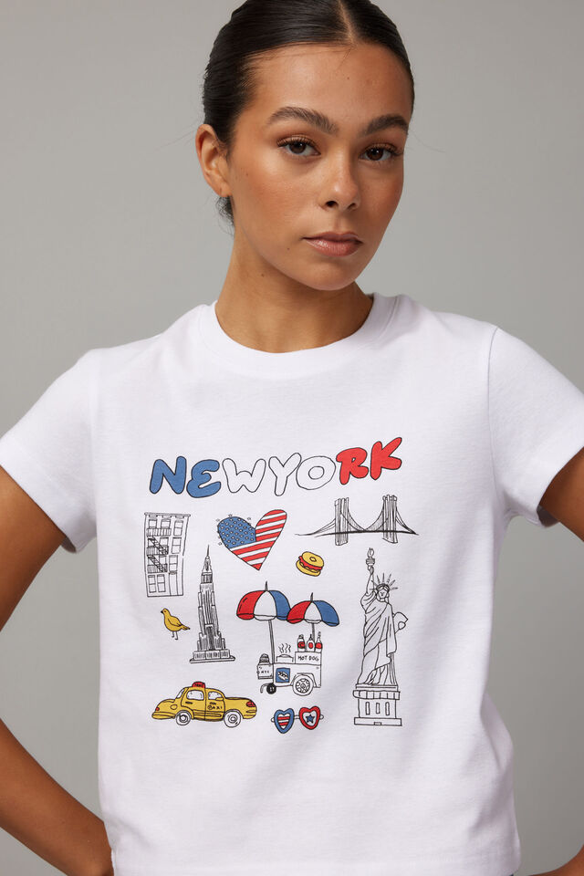 Slim Fit Graphic Tee, WHITE/NEW YORK SKETCH