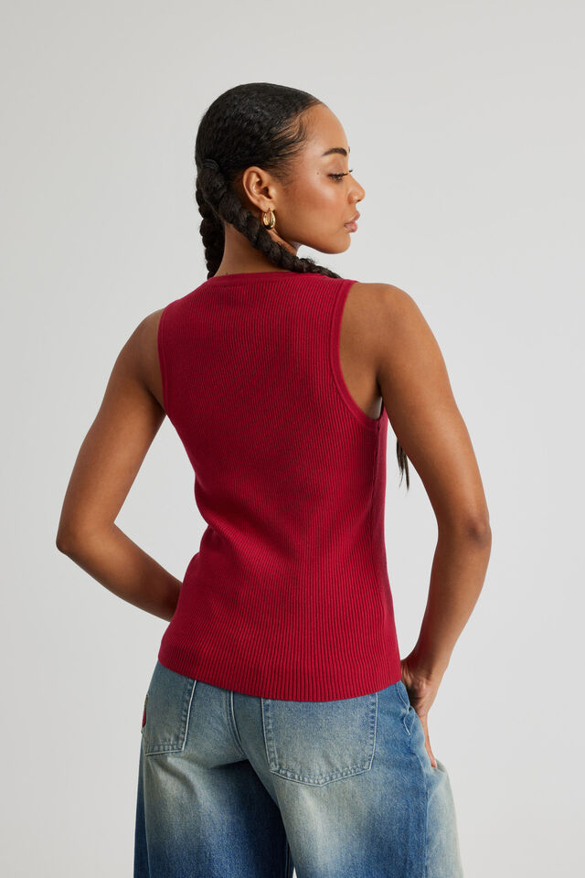 Rosie Button Up Knit Tank, SCOOTER