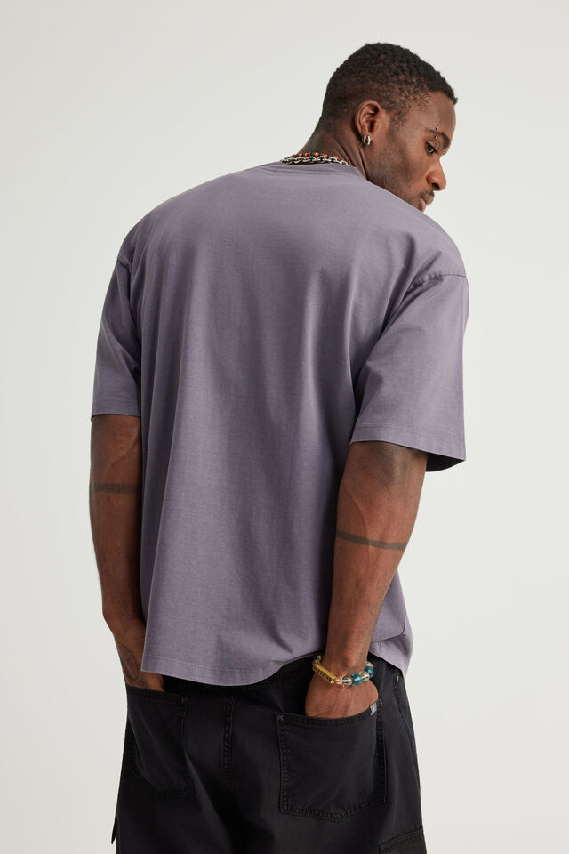 Box Fit Nfl Tshirt, LCN NFL WASHED WINTER PLUM/RAIDERS SEMI CIRCL