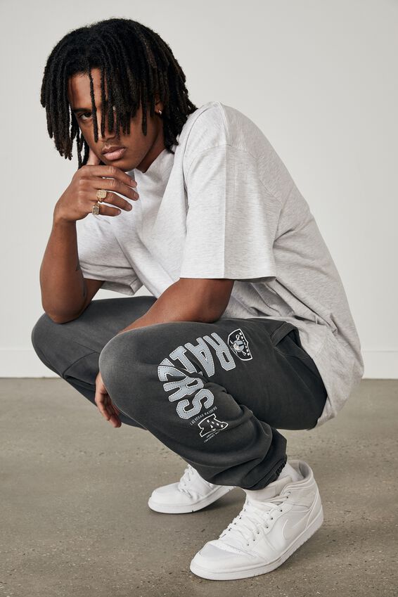Relaxed Nfl Trackpant, LCN NFL WASHED BLACK/RAIDERS
