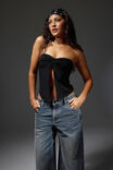Knot Front Split Bandeau, BLACK - example image 1