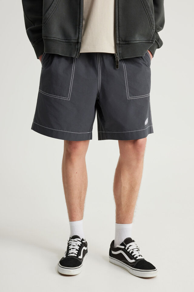 Half Half Pull On Short, SLATE
