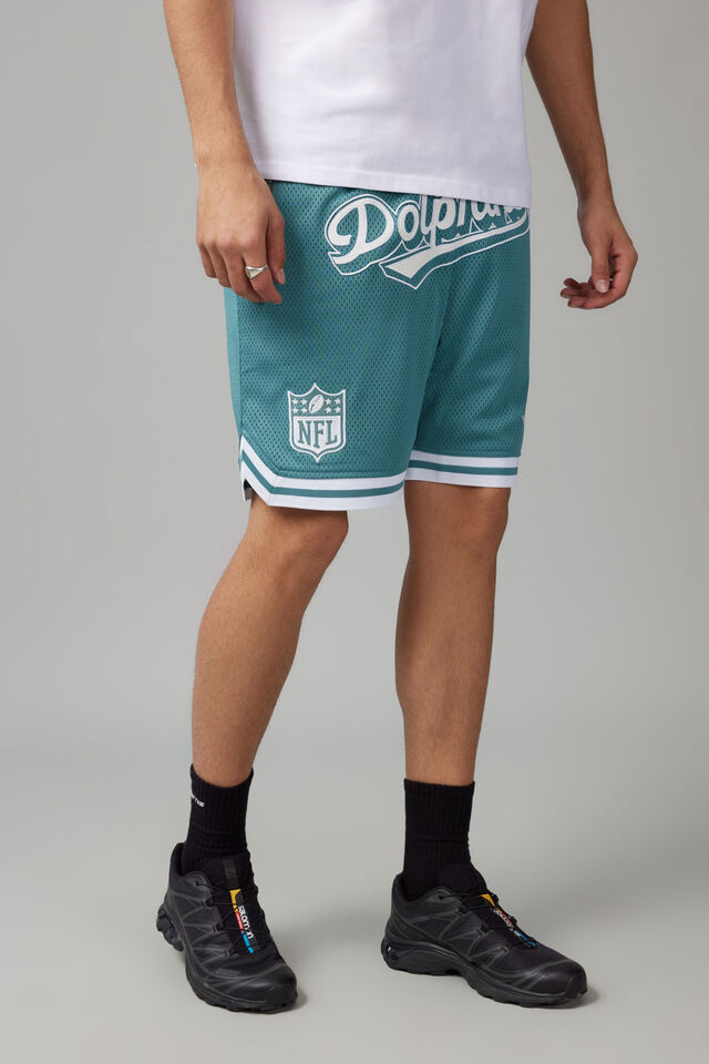 Nfl Basketball Short, LCN NFL DARK TEAL/DOLPHINS SCRIPT