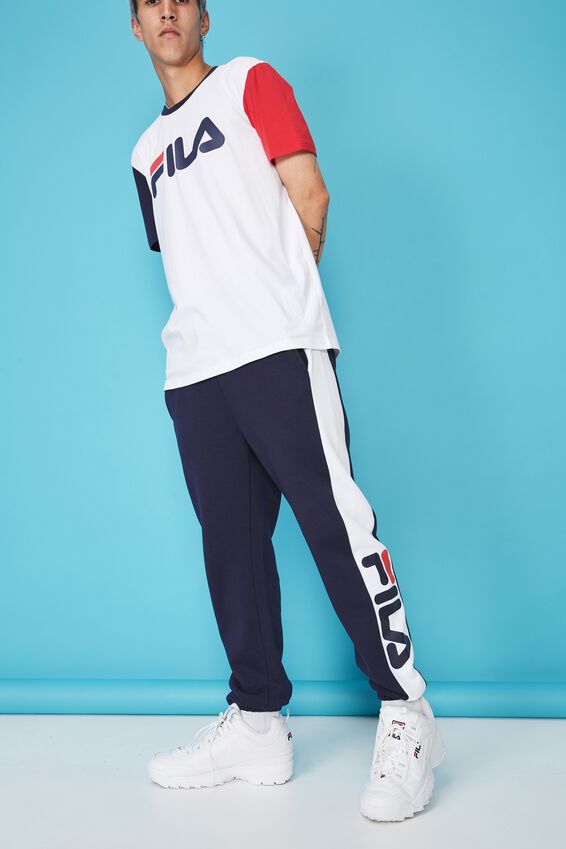 Fila Lcn Side Panel Track Pant, NAVY/OPTIC WHITE