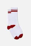 Retro Ribbed Socks, WHITE LYCHEE STRIPE - alternate image 1