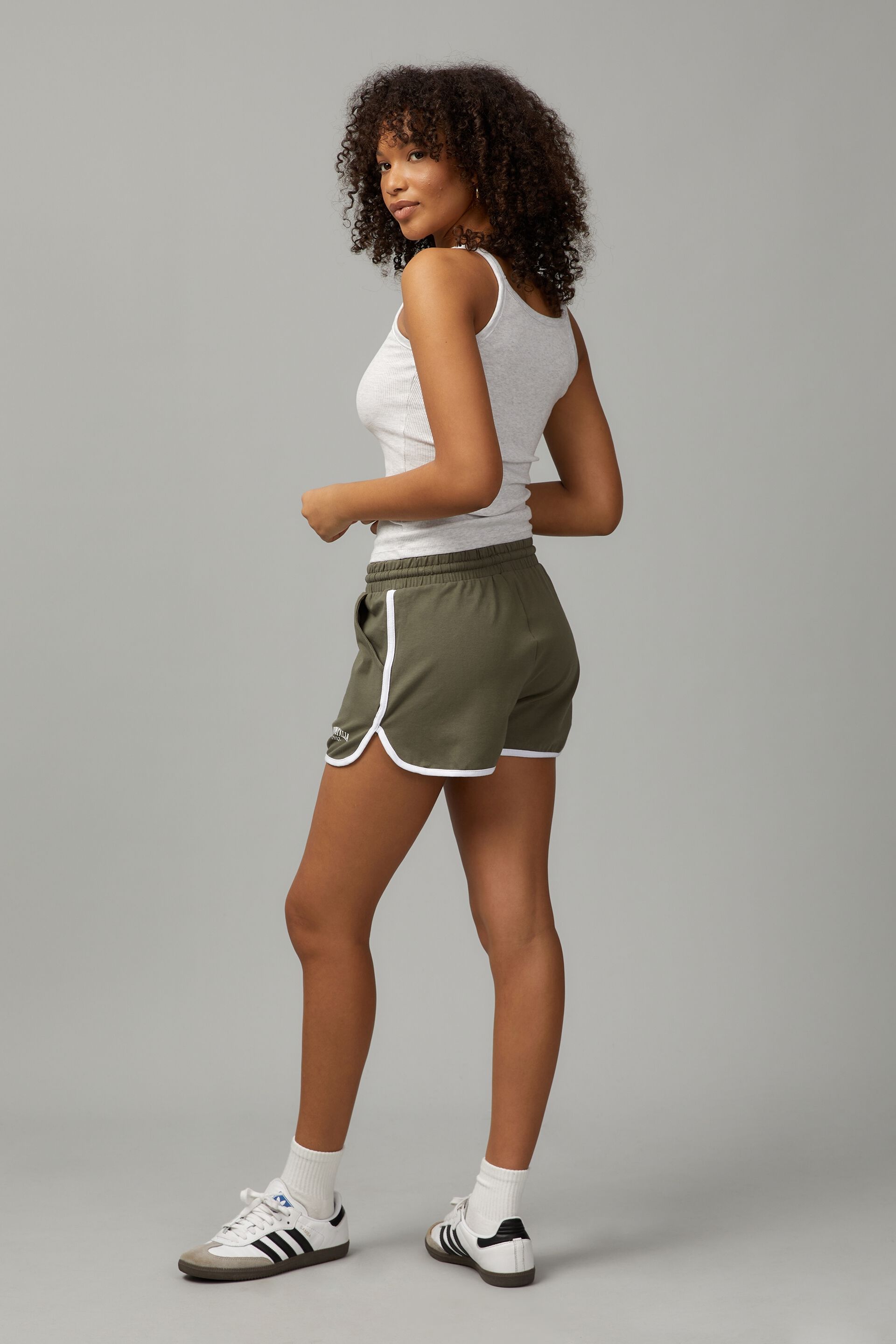 Khaki jersey shorts hot sale