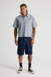 Half Half Boxy Cropped Short Sleeve Shirt, HH GREY CHECK MULTI LOGO ARTWORK - alternate image 2