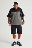 Half Half Box Fit Panelled Graphic Tshirt, HH GREY/BLACK ESCALADE - example image 2