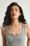 Henley Scoop Neck Tank, DARK MARLE - example image 4