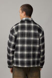 Half Half Check Coach Jacket, BLACK WHITE CHECK - alternate image 3