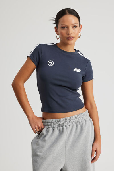 Fitted Graphic Tee, SEAL/OG PIPING